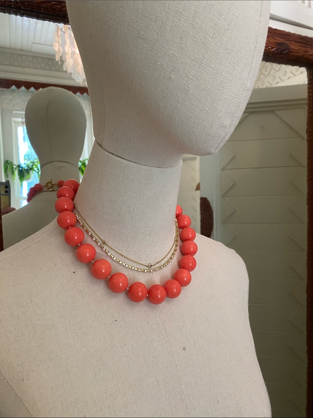 Coral Palm Beach Preppy Necklace